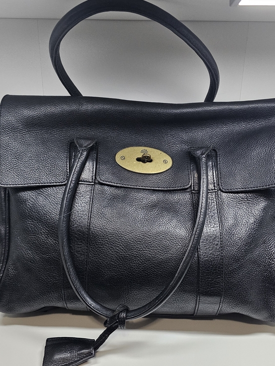 Mulberry Handbags - Mulberry Black Leather Satchel with Gold Turnlock